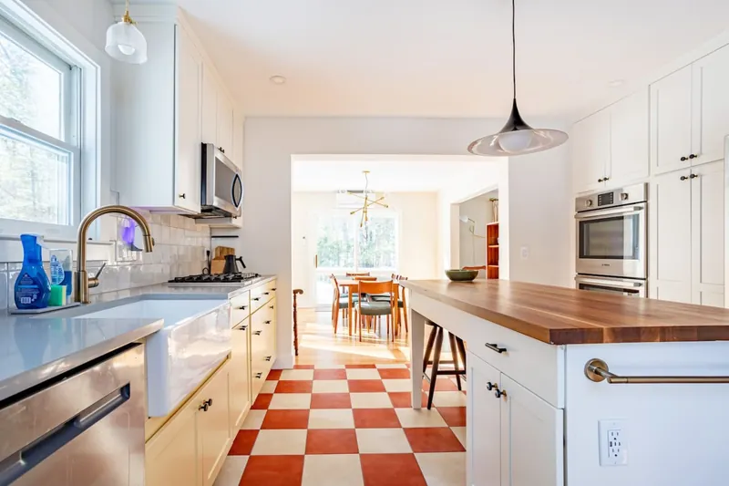 That checkered floor + Nespresso + gas cooktop