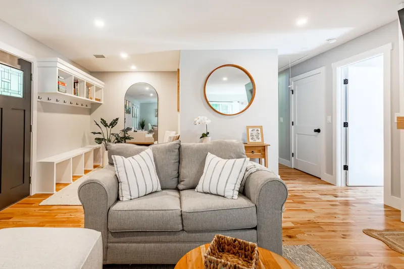 Living Room: Bright and inviting with modern decor, perfect for relaxation and entertaining!