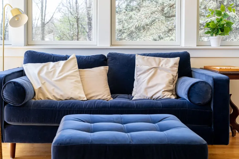Find your place on the comfy living room sofa.