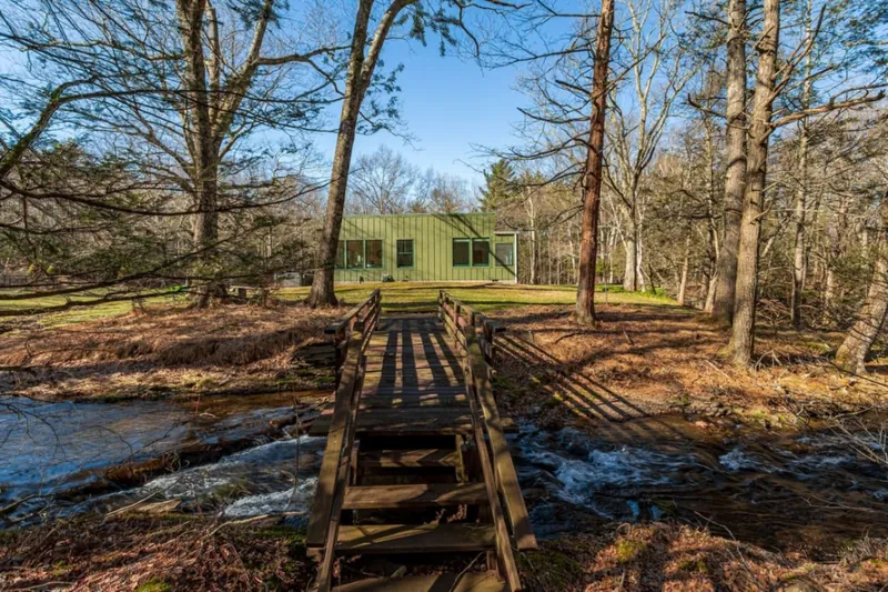 Footbridge over Lucas Kill creek leading to the property